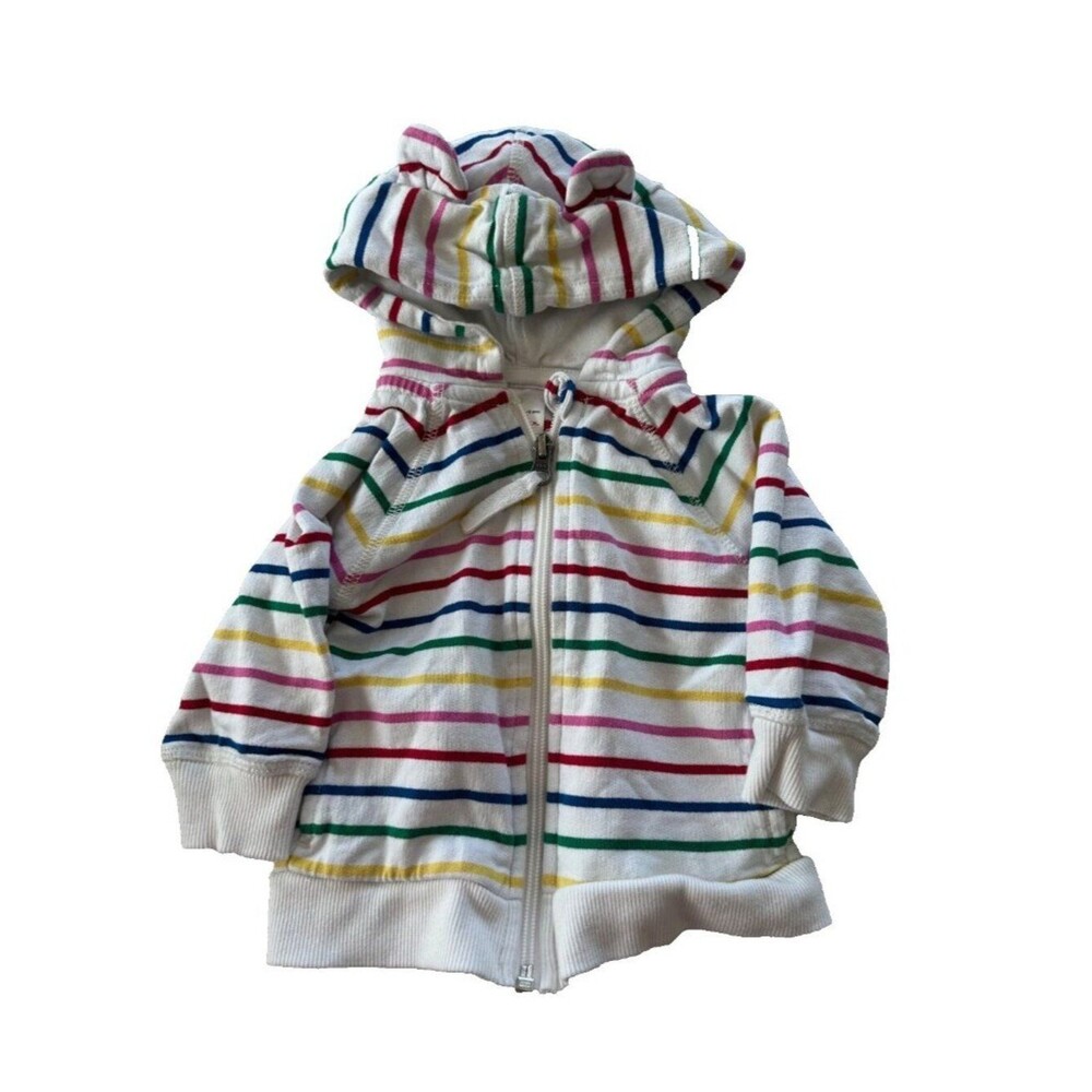Hanna Andersson 12-18 Month Colorful Striped Hooded Sweatshirt